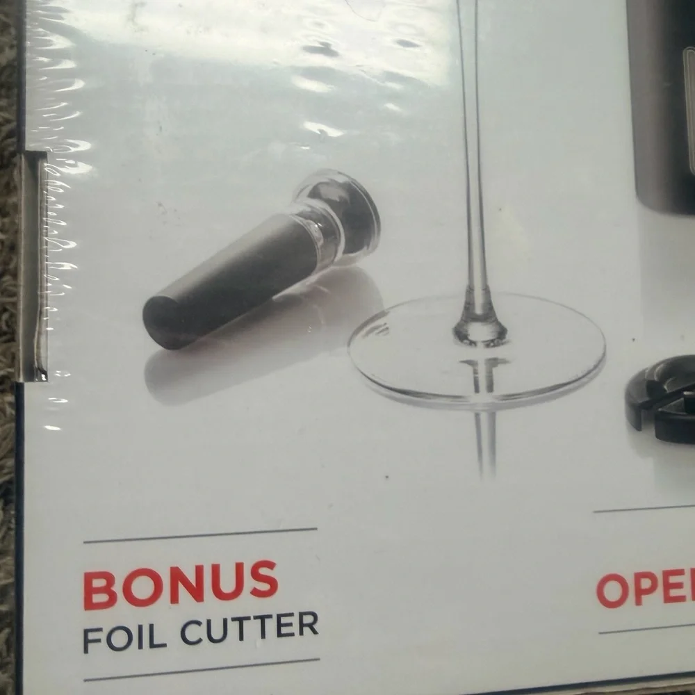 Chefman Electric Wine Opener w/ Foil Cutter, Pourer, Vacuum Stopper - NEW